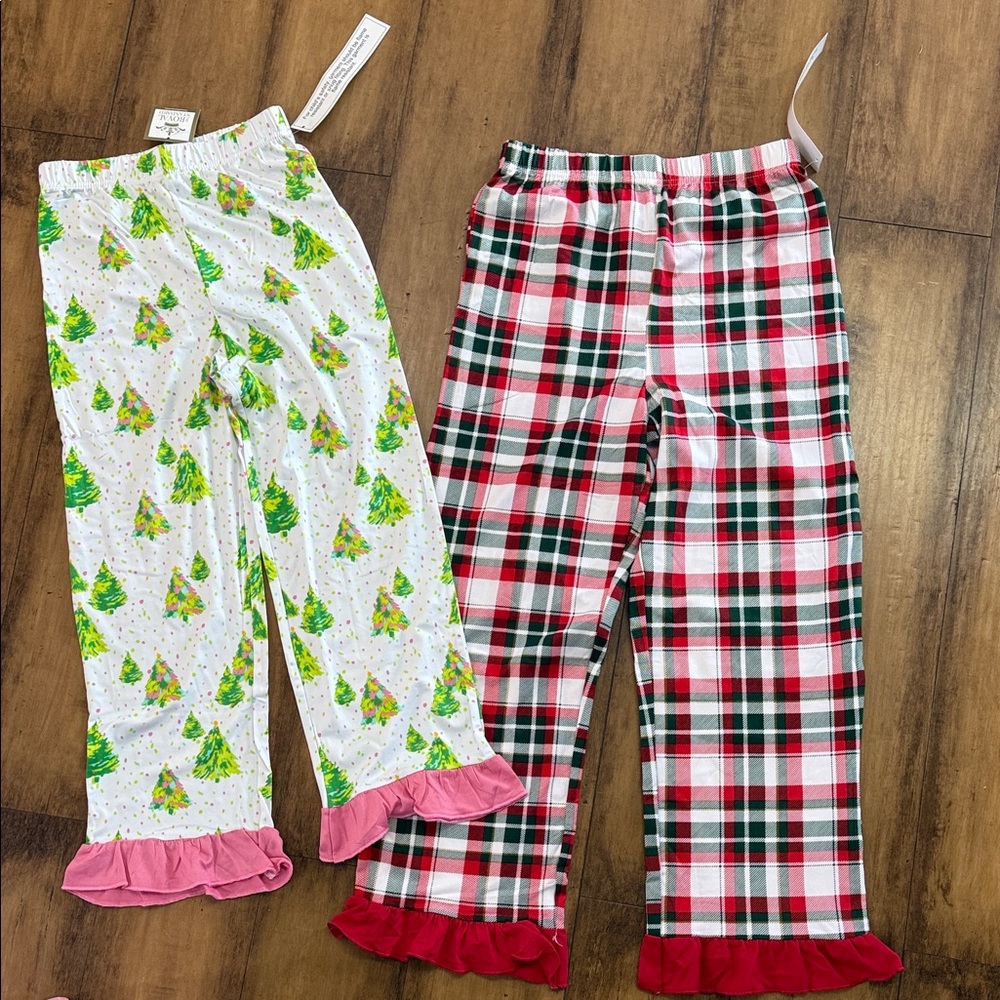 Festive Kids Pajama Set - Green and Red Plaid